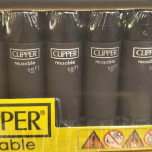 Mechero Clipper Pequeño Soft Touch Negro